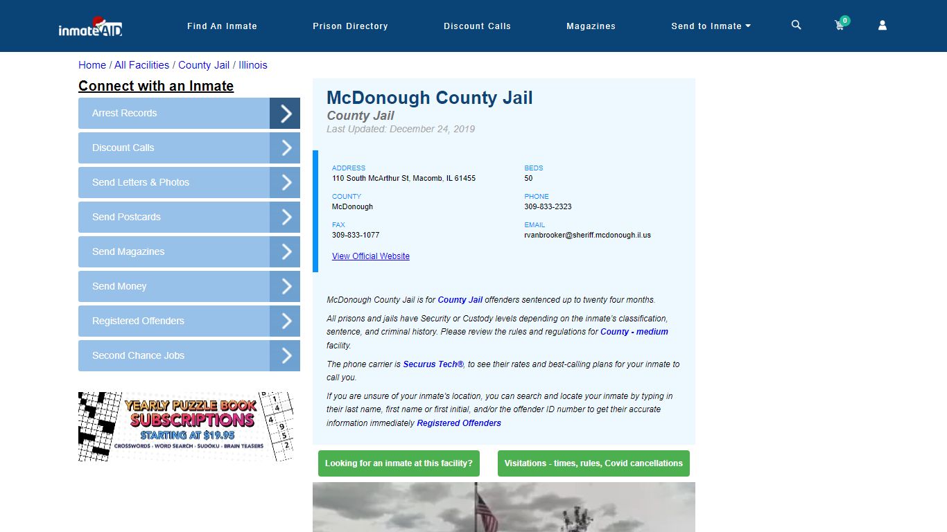 McDonough County Jail - Inmate Locator - Macomb, IL