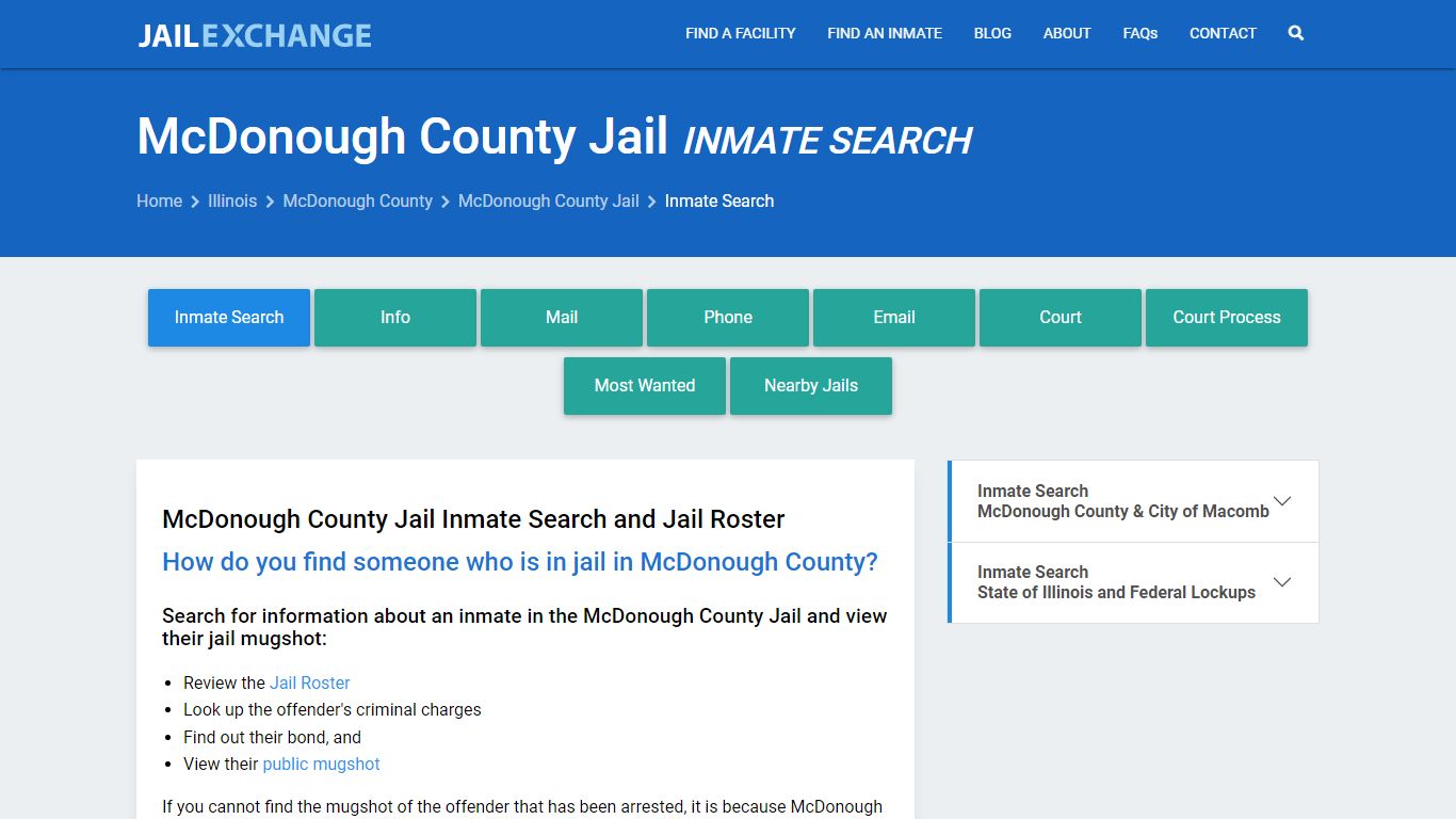 Inmate Search: Roster & Mugshots - McDonough County Jail, IL