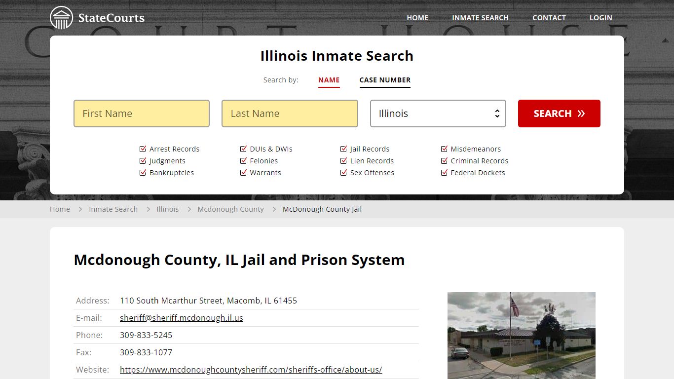 McDonough County Jail Inmate Records Search, Illinois - StateCourts